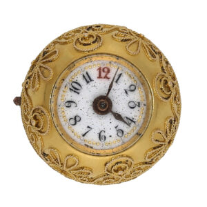 Swiss 18K gold filigree grained Boule de Genève Circa 1860