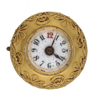 Swiss 18K gold filigree grained Boule de Genève Circa 1860