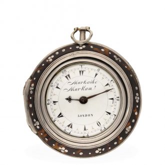 English silver tortoise shell watch with four cases Circa 1776