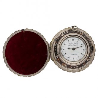 English silver tortoise shell watch with four cases Circa 1776