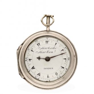 English silver tortoise shell watch with four cases Circa 1776