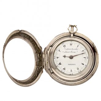 English silver tortoise shell watch with four cases Circa 1776