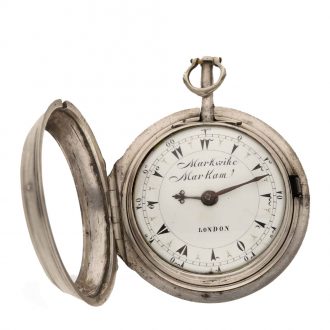 English silver tortoise shell watch with four cases Circa 1776