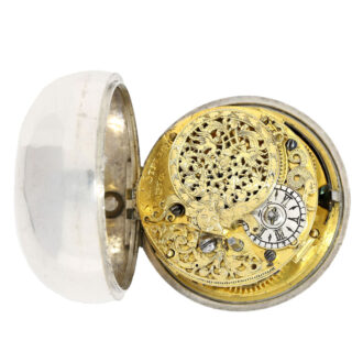A silver English open face with roman numbers Circa 1710