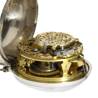 A silver English open face with roman numbers Circa 1710