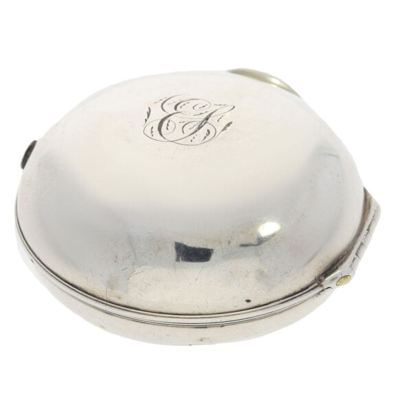 A silver English open face with roman numbers Circa 1710 A silver English open face with roman numbers Circa 1710