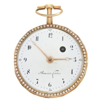 Swiss four colored gold verge watch with pearls Circa 1785