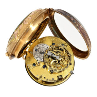 French fine gold and enamel verge pocket watch Circa 1750