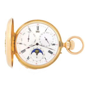 French pink gold open faced complicated lever watch Circa 1880