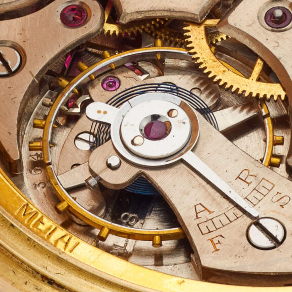 Swiss 14 carat pink gold open faced keyless watch Circa 1947 Swiss 14 carat pink gold open faced keyless watch Circa 1947
