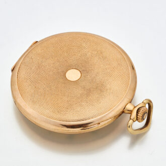 Swiss 14 carat pink gold open faced keyless watch Circa 1947