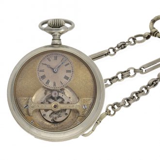 Swiss nickel pocket watch ‘Mobilis’ tourbillon Circa 1910