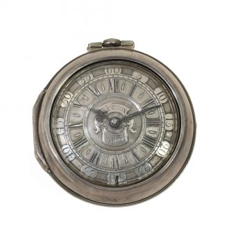 English early silver pair cased verge pocket watch Circa 1740