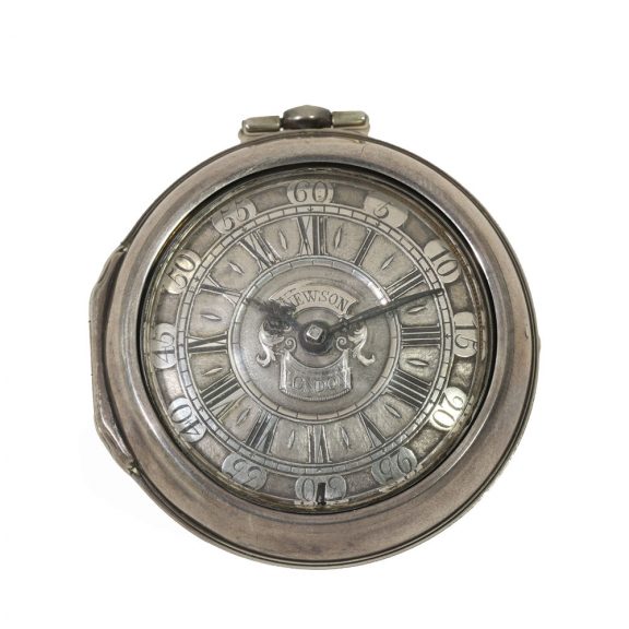 English early silver pair cased verge pocket watch Circa 1740 English early silver pair cased verge pocket watch Circa 1740