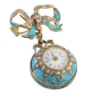 Swiss gold and enamel form watch ‘Boule de Geneve’ Circa 1900