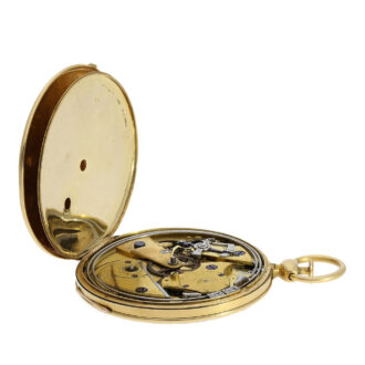 The movement has a cylinder escapement, temperature compensation and parachute.