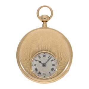 French 18 carat gold pocket watch with off center dial Circa 1820
