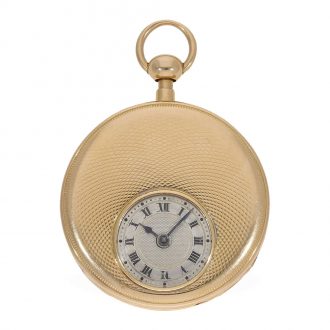 French 18 carat gold pocket watch with off center dial Circa 1820