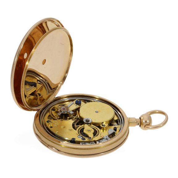 French 18 carat gold pocket watch with off center dial Circa 1820 French 18 carat gold pocket watch with off center dial Circa 1820