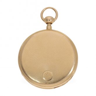 French 18 carat gold pocket watch with off center dial Circa 1820