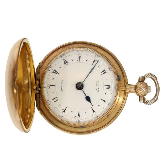 English gilt unusual full hunter cased verge watch Circa 1800 English gilt unusual full hunter cased verge watch Circa 1800