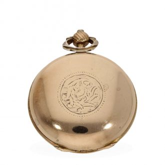English gilt unusual full hunter cased verge watch Circa 1800