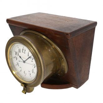 Swiss wood and brass deck chronometer with center seconds Circa 1910 Swiss wood and brass deck chronometer with center seconds Circa 1910