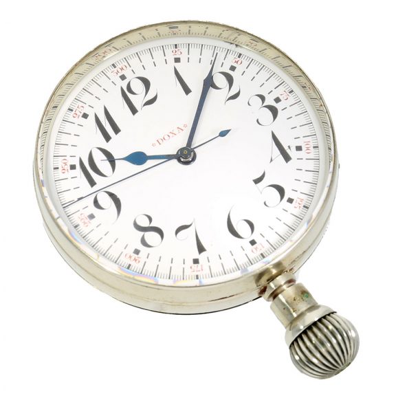 Swiss wood and brass deck chronometer with center seconds Circa 1910 Swiss wood and brass deck chronometer with center seconds Circa 1910