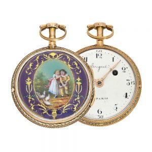 French fine gold, enamel verge pocket watch Circa 1780