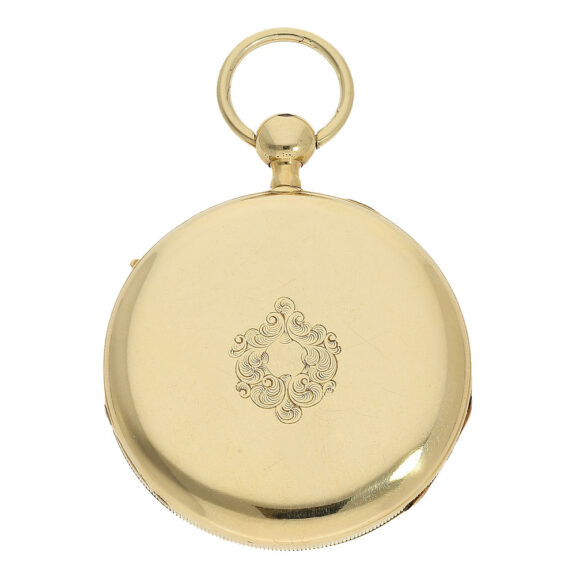 This watch has a case which is magnificently chased with an engraved back and dust cover This watch has a case which is magnificently chased with an engraved back and dust cover