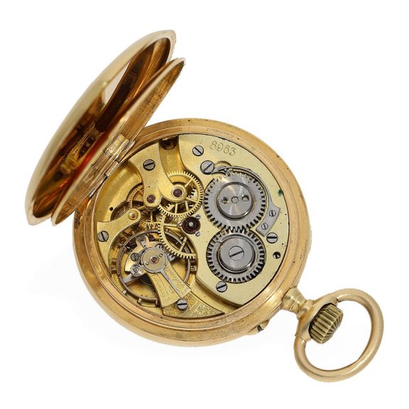 Gold enamel pocket watch with coat of arms of the House of Osman Circa 1890 Gold enamel pocket watch with coat of arms of the House of Osman Circa 1890