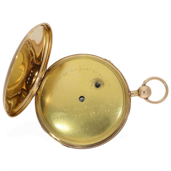 18 Carat pocket watch with ruby cylinder and repetition Circa 1810 18 Carat pocket watch with ruby cylinder and repetition Circa 1810