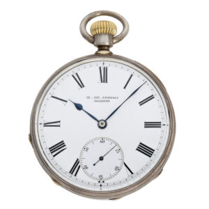 A Swiss silver à goutte pocket watch with very early crown winding Circa 1868