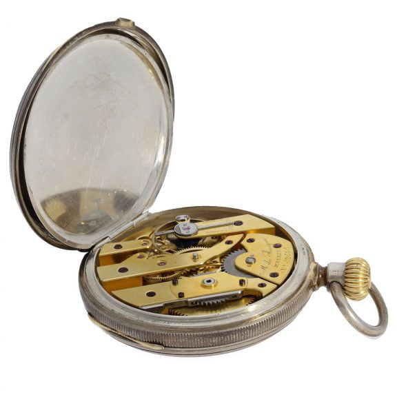 A Swiss silver à goutte pocket watch with very early crown winding Circa 1868 A Swiss silver à goutte pocket watch with very early crown winding Circa 1868