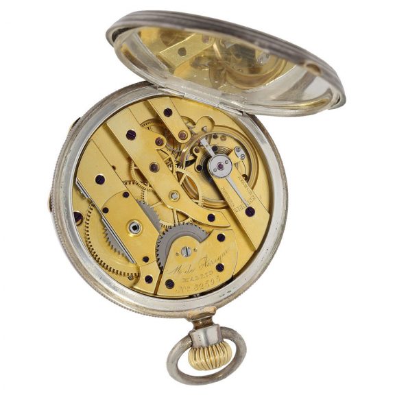 A Swiss silver à goutte pocket watch with very early crown winding Circa 1868 A Swiss silver à goutte pocket watch with very early crown winding Circa 1868