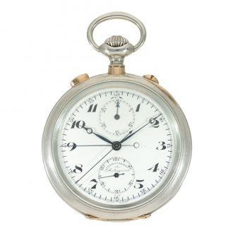 Swiss heavy silver precision split seconds chronograph Circa 1910