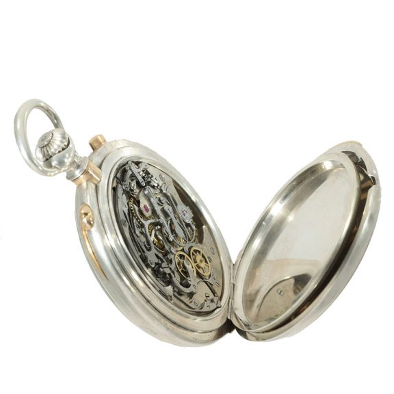 Swiss heavy silver precision split seconds chronograph Circa 1910 Swiss heavy silver precision split seconds chronograph Circa 1910