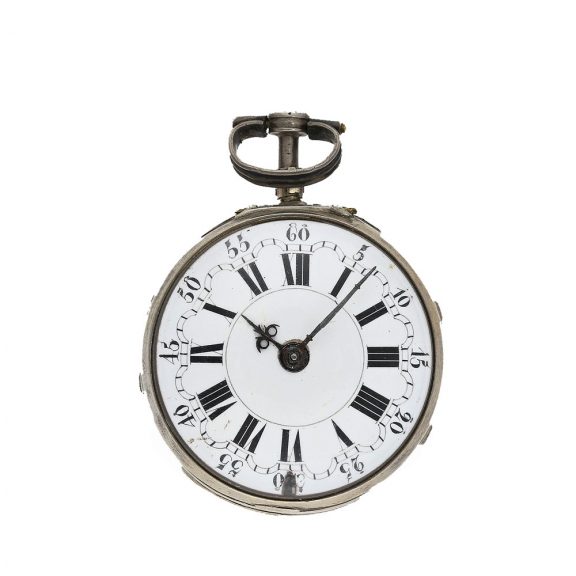 English silver verge watch with extremely rare movement Circa 1750