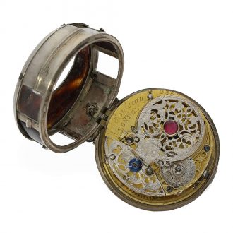 English silver verge watch with extremely rare movement Circa 1750
