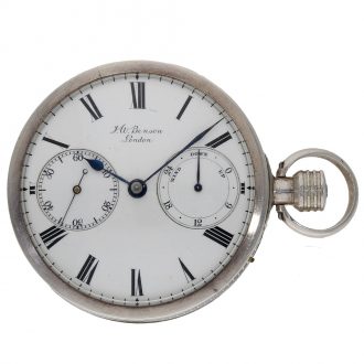 English silver chronometer with helical hairspring Circa 1890