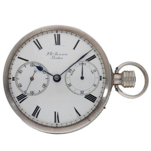 English silver chronometer with helical hairspring Circa 1890