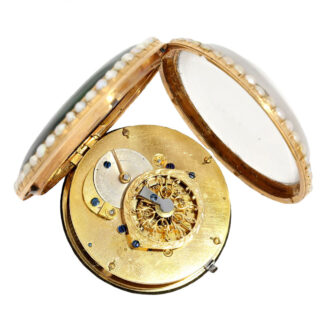 French gold verge pocket watch with pearls Circa 1800 French gold verge pocket watch with pearls Circa 1800