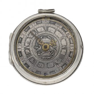 Early English silver pair case pocket watch Circa 1694