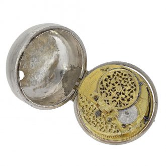 Early English silver pair case pocket watch Circa 1694