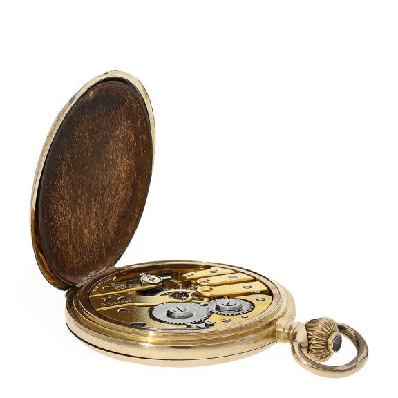 Swiss heavy 14 Carat pink gold full hunter cased watch Circa 1900 Swiss heavy 14 Carat pink gold full hunter cased watch Circa 1900