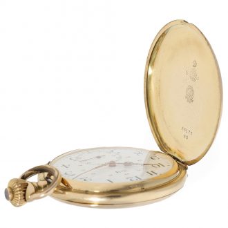 Swiss heavy 14 Carat pink gold full hunter cased watch Circa 1900