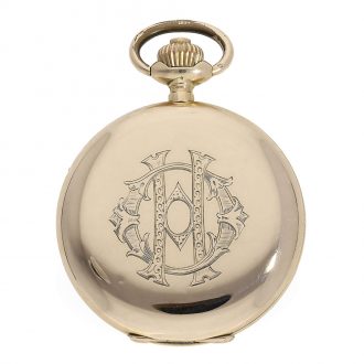 Swiss heavy 14 Carat pink gold full hunter cased watch Circa 1900