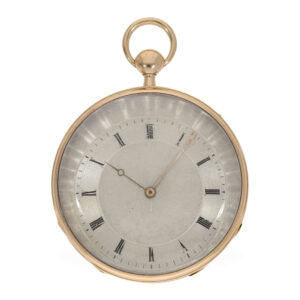 Very fine 18 carat gold large pocket watch with a decentralized dial Circa 1820
