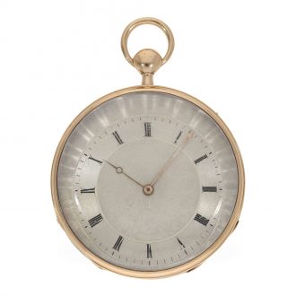 Very fine 18 carat gold large pocket watch with a decentralized dial Circa 1820