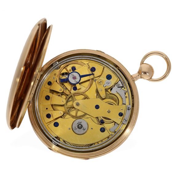 Very fine 18 carat gold large pocket watch with a decentralized dial Circa 1820 Very fine 18 carat gold large pocket watch with a decentralized dial Circa 1820